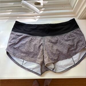 Heather grey Lululemon speed up short 2.5 inch inseam and size 2